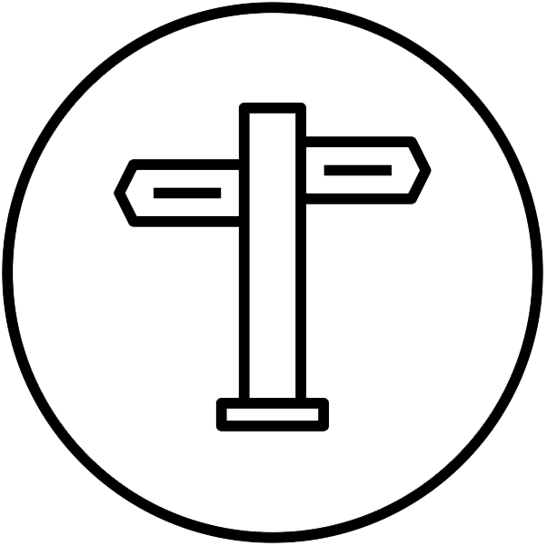 Welcome to Trailside. We would love to join you on the trails. Trailside&rquo;s directional signpost logo